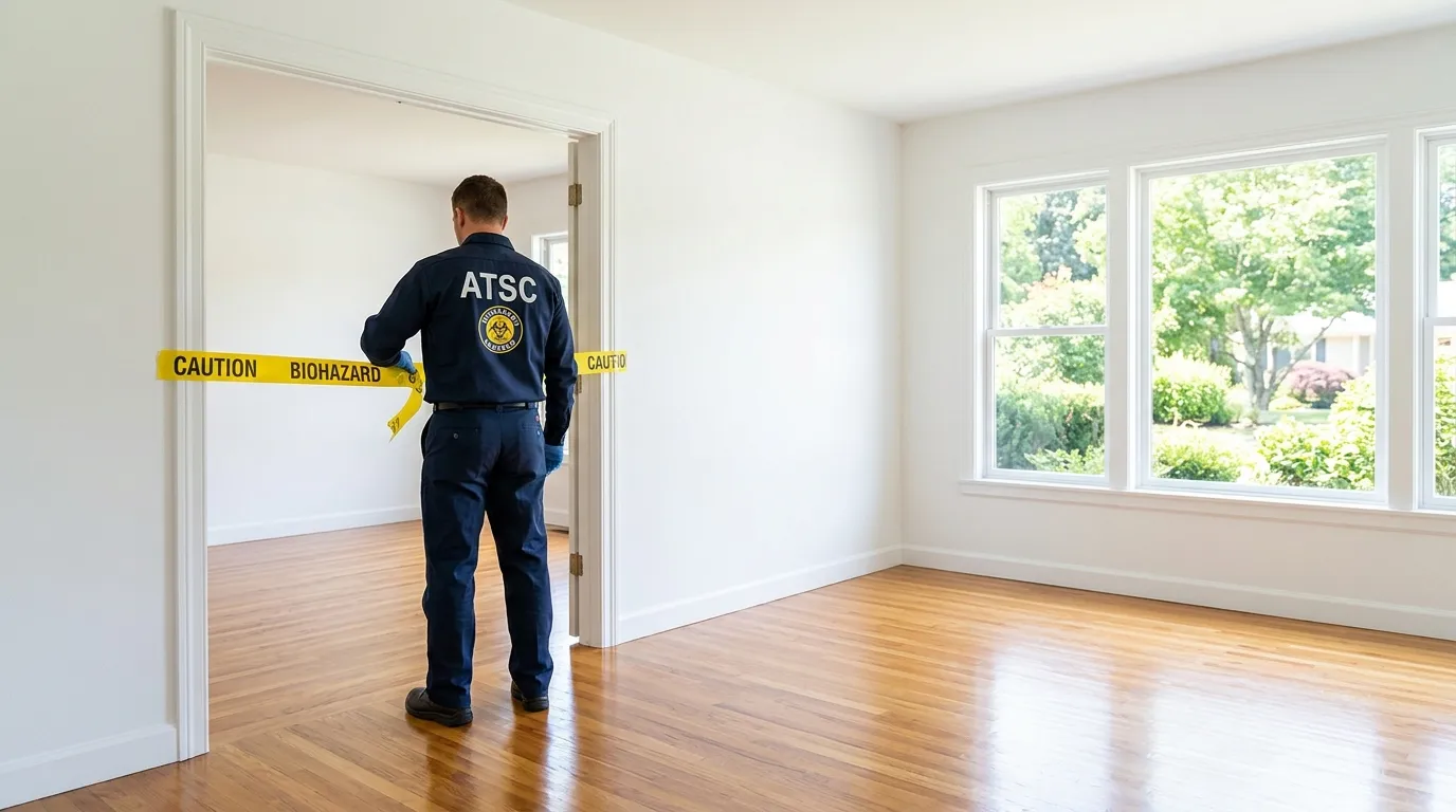 Certified biohazard cleanup crew performing Trauma Scene Cleanup in Sheffield Lake
